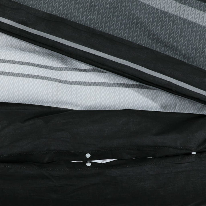 Set Cu Husă De Pilotă, Negru Și Alb, 155X220 Cm, Bumbac