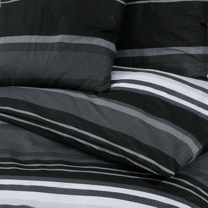 Set Cu Husă De Pilotă, Negru Și Alb, 155X220 Cm, Bumbac
