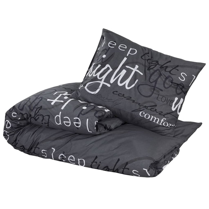 Set Cu Husă De Pilotă, Negru, 240X220 Cm, Bumbac Alb Și Negru