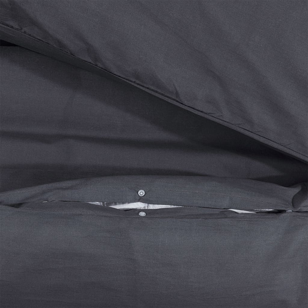 Set Cu Husă De Pilotă, Negru, 240X220 Cm, Bumbac Alb Și Negru