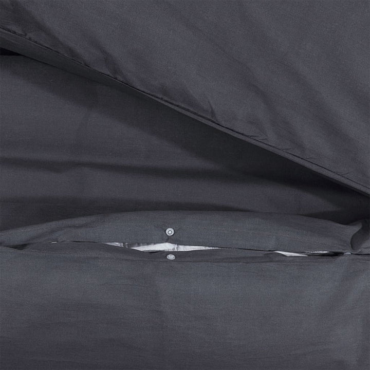 Set Cu Husă De Pilotă, Negru, 240X220 Cm, Bumbac Alb Și Negru