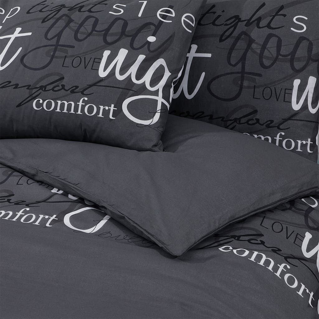 Set Cu Husă De Pilotă, Negru, 240X220 Cm, Bumbac Alb Și Negru