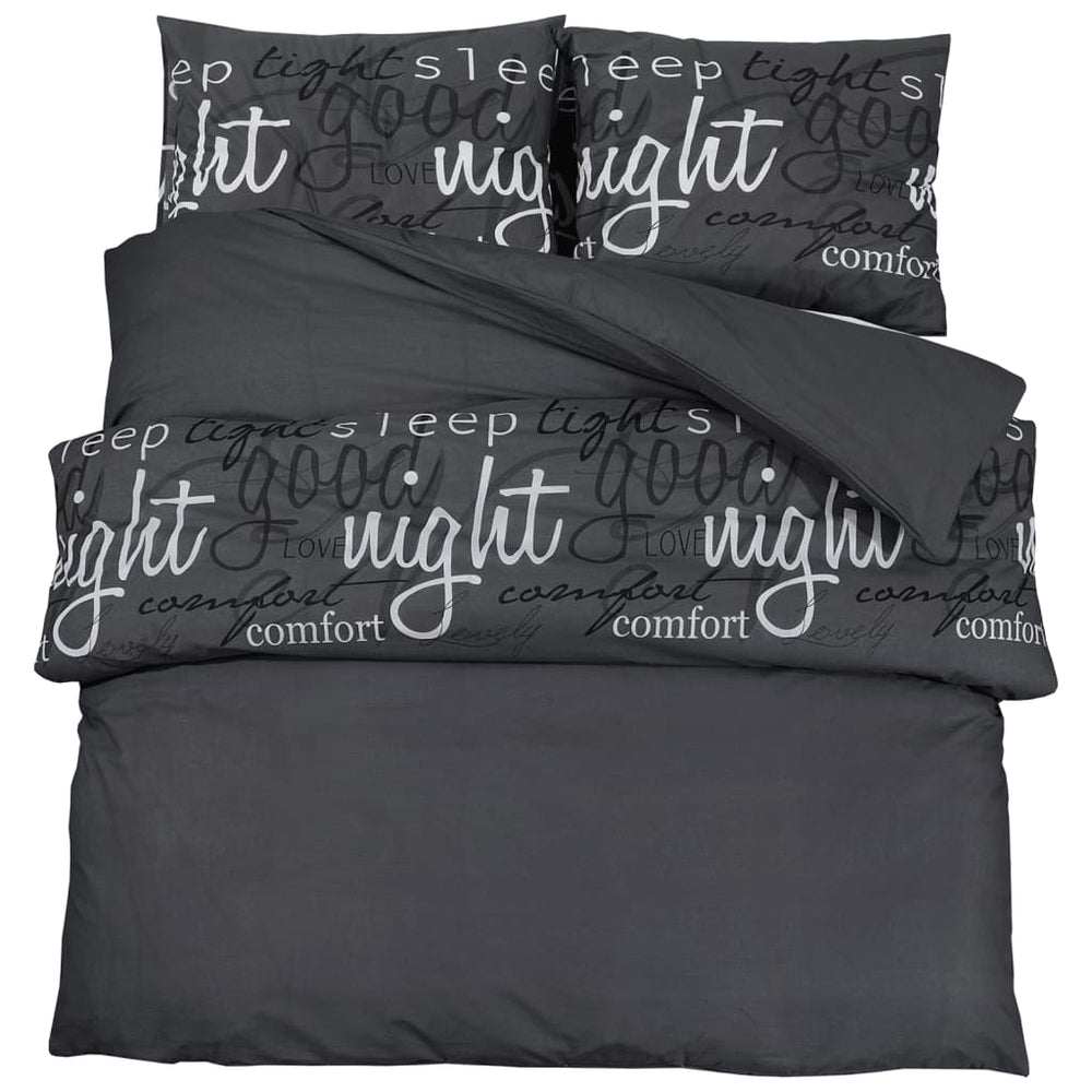 Set Cu Husă De Pilotă, Negru, 260X240 Cm, Bumbac