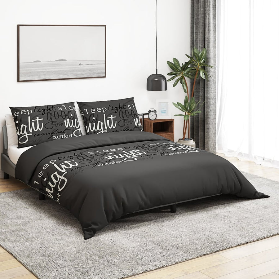 Set Cu Husă De Pilotă, Negru, 260X240 Cm, Bumbac