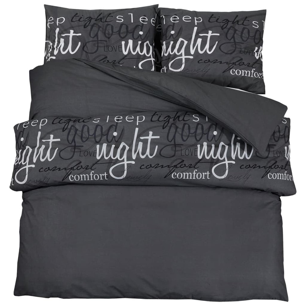 Set Cu Husă De Pilotă, Negru, 225X220 Cm, Bumbac