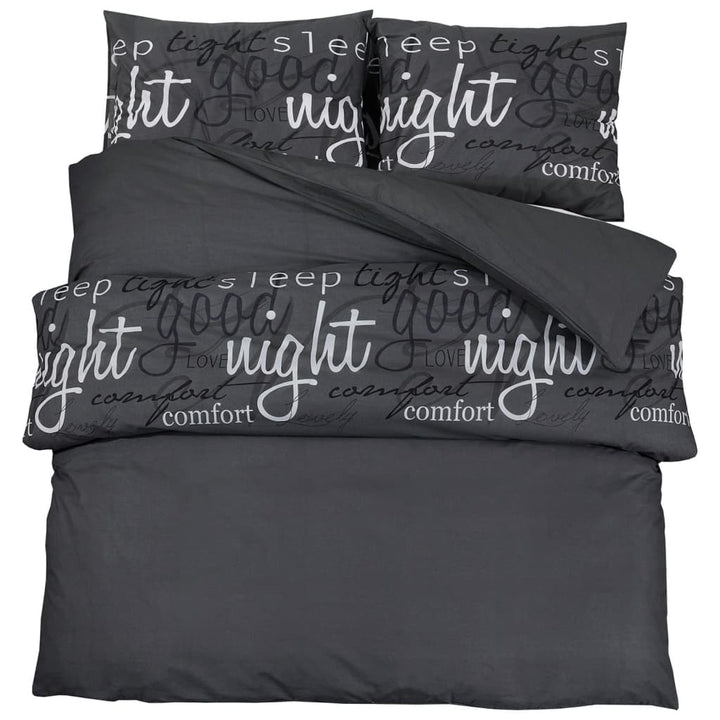Set Cu Husă De Pilotă, Negru, 225X220 Cm, Bumbac