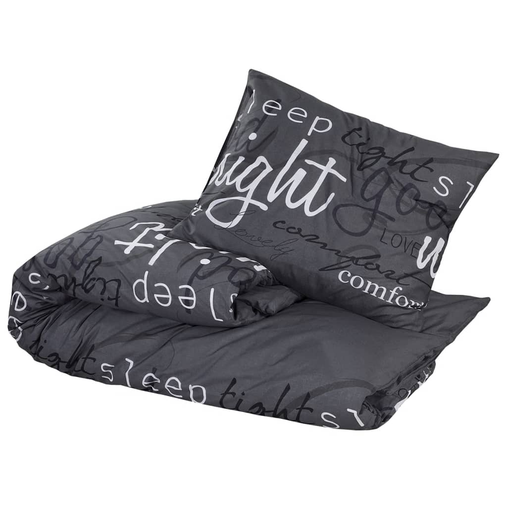 Set Cu Husă De Pilotă, Negru, 225X220 Cm, Bumbac