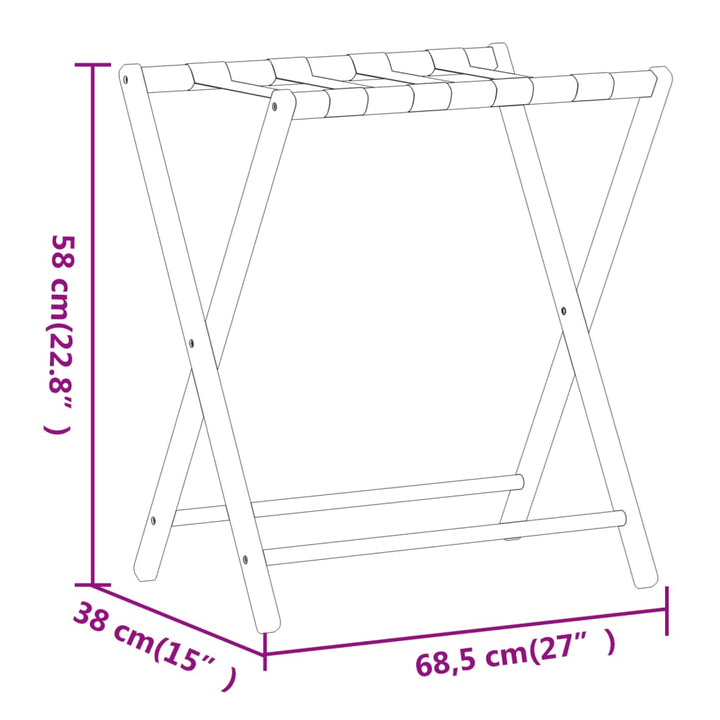 Suport Pentru Bagaje 68,5X38X58 Cm Bambus