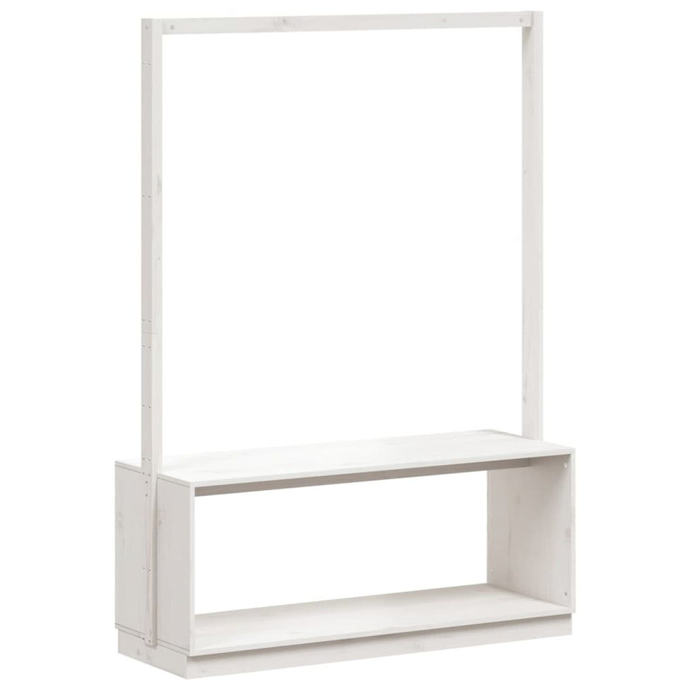 Cuier Haine Cu Pantofar 113X40X157,5 Cm Lemn Masiv De Pin