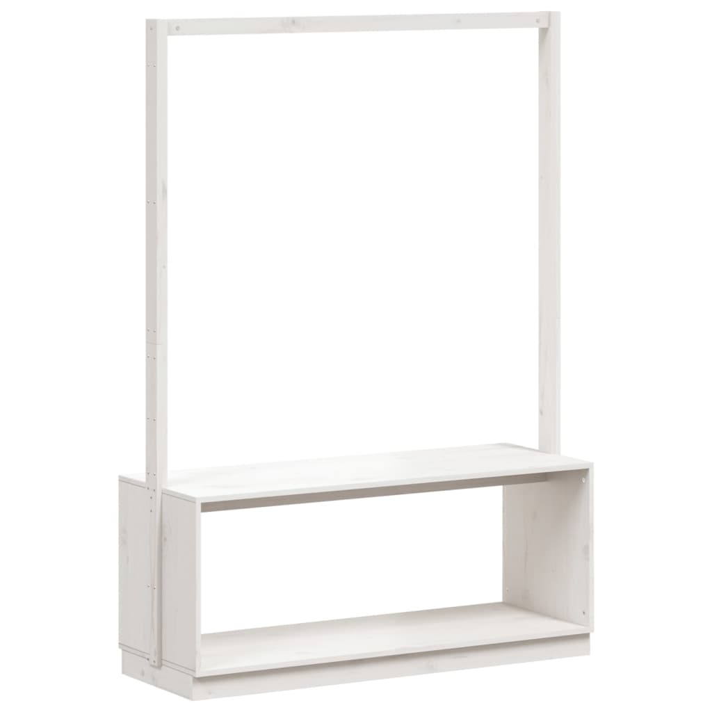 Cuier Haine Cu Pantofar 113X40X157,5 Cm Lemn Masiv De Pin