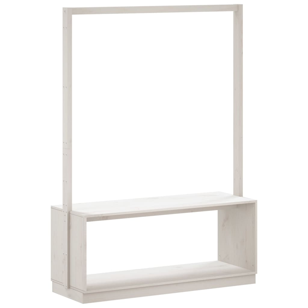 Cuier Haine Cu Pantofar 113X40X157,5 Cm Lemn Masiv De Pin