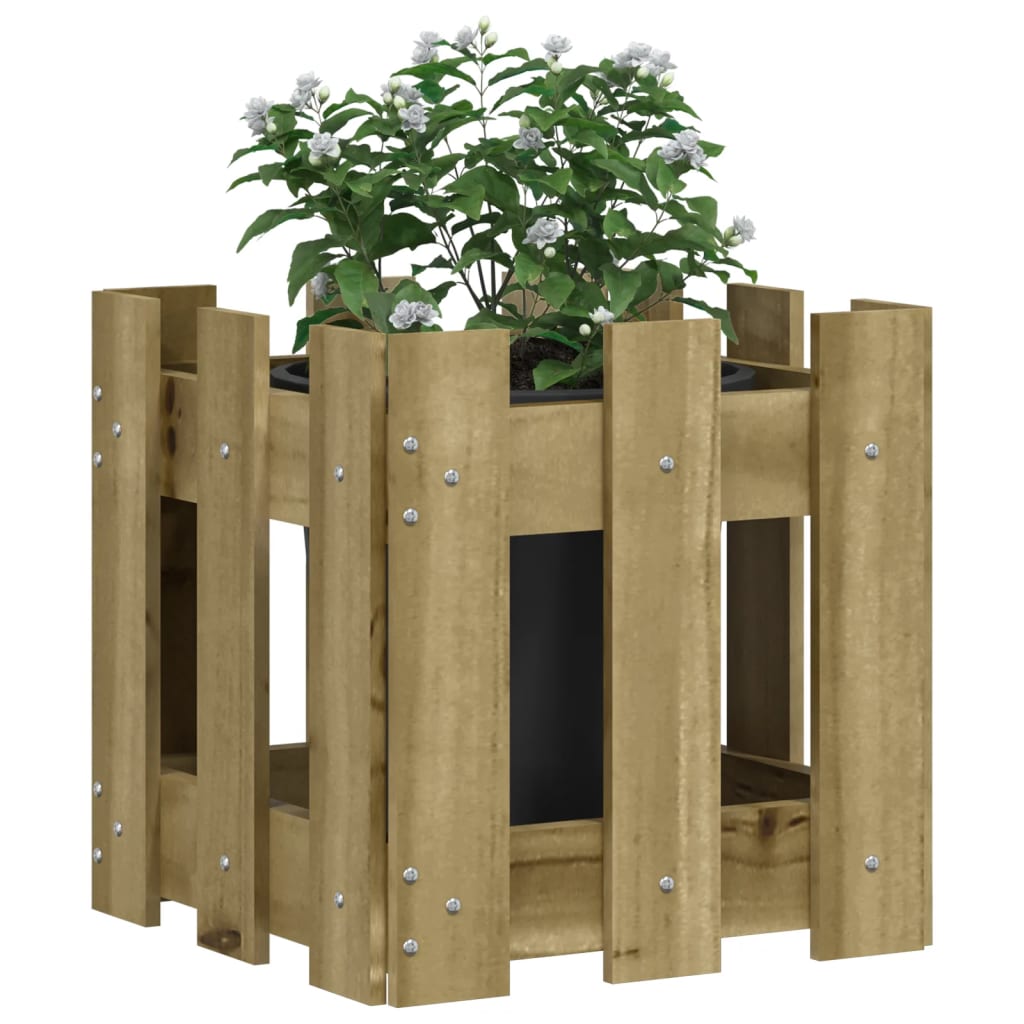 Jardinieră Grădină Design Gard 30X30X30Cm Lemn De Pin Impregnat