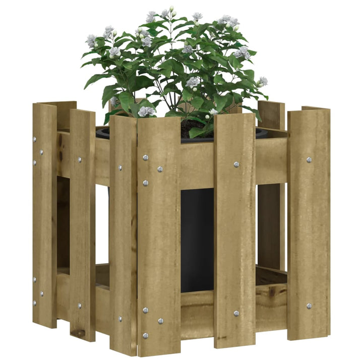 Jardinieră Grădină Design Gard 30X30X30Cm Lemn De Pin Impregnat