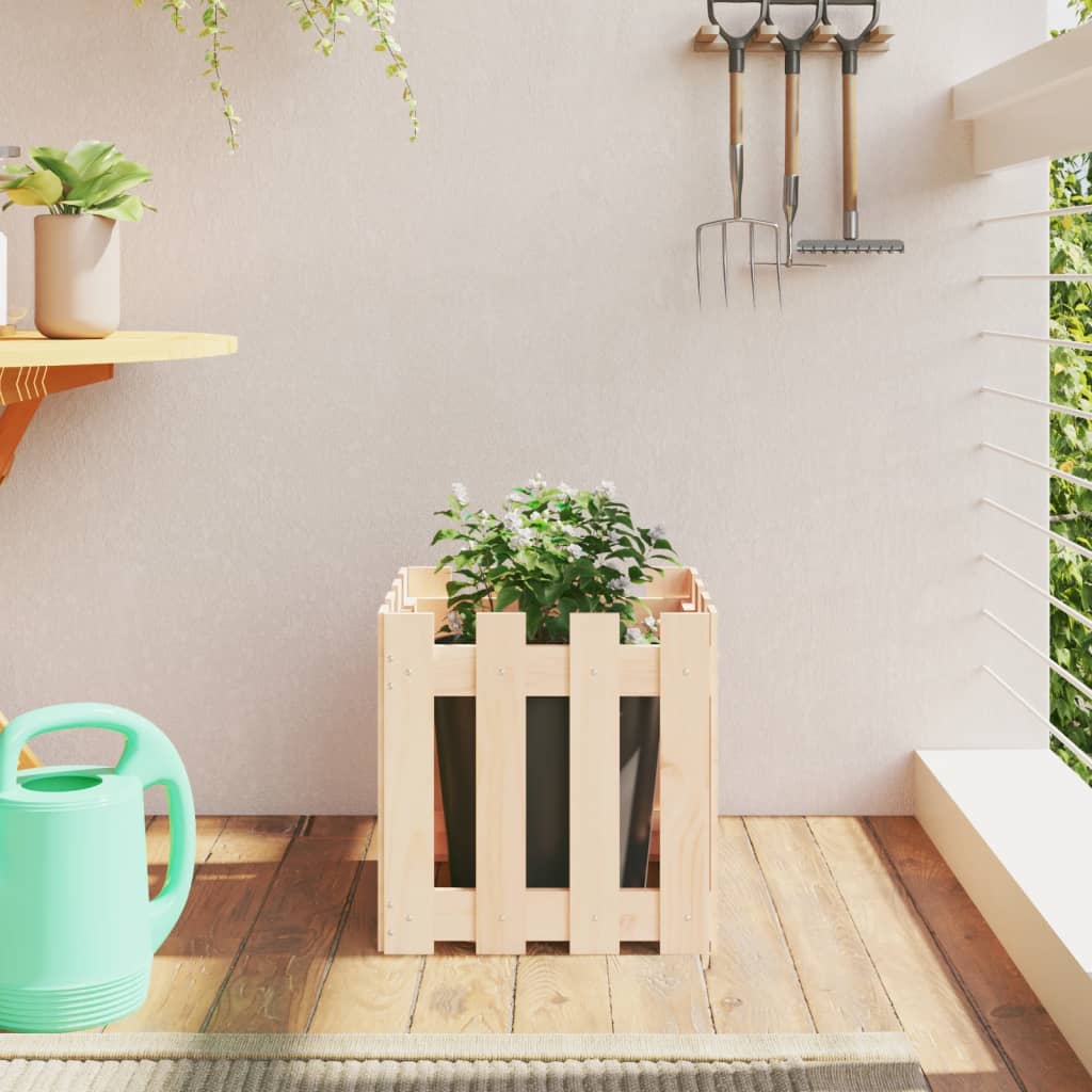 Jardinieră Grădină Design Gard 30X30X30Cm Lemn De Pin Impregnat