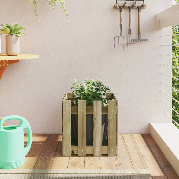 Jardinieră Grădină Design Gard 30X30X30Cm Lemn De Pin Impregnat