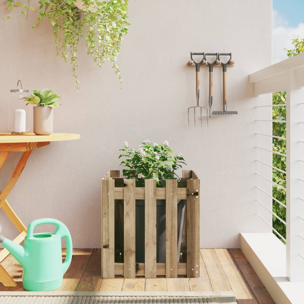 Jardinieră Grădină Design Gard 30X30X30Cm Lemn De Pin Impregnat