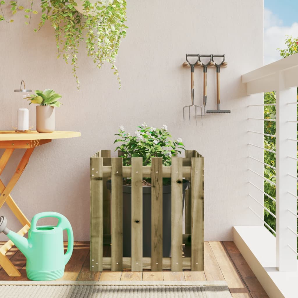 Jardinieră Grădină Design Gard 30X30X30Cm Lemn De Pin Impregnat