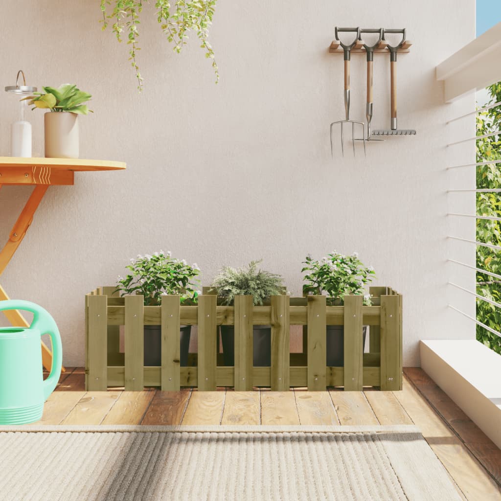 Jardinieră Grădină Design Gard 30X30X30Cm Lemn De Pin Impregnat