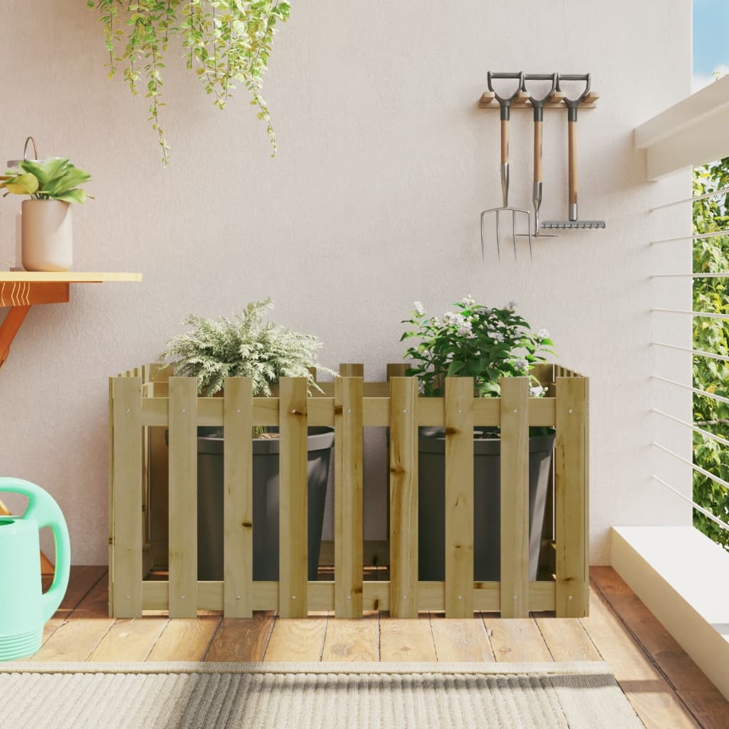 Jardinieră Grădină Design Gard 30X30X30Cm Lemn De Pin Impregnat