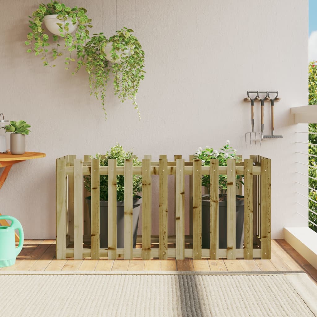 Jardinieră Grădină Design Gard 30X30X30Cm Lemn De Pin Impregnat