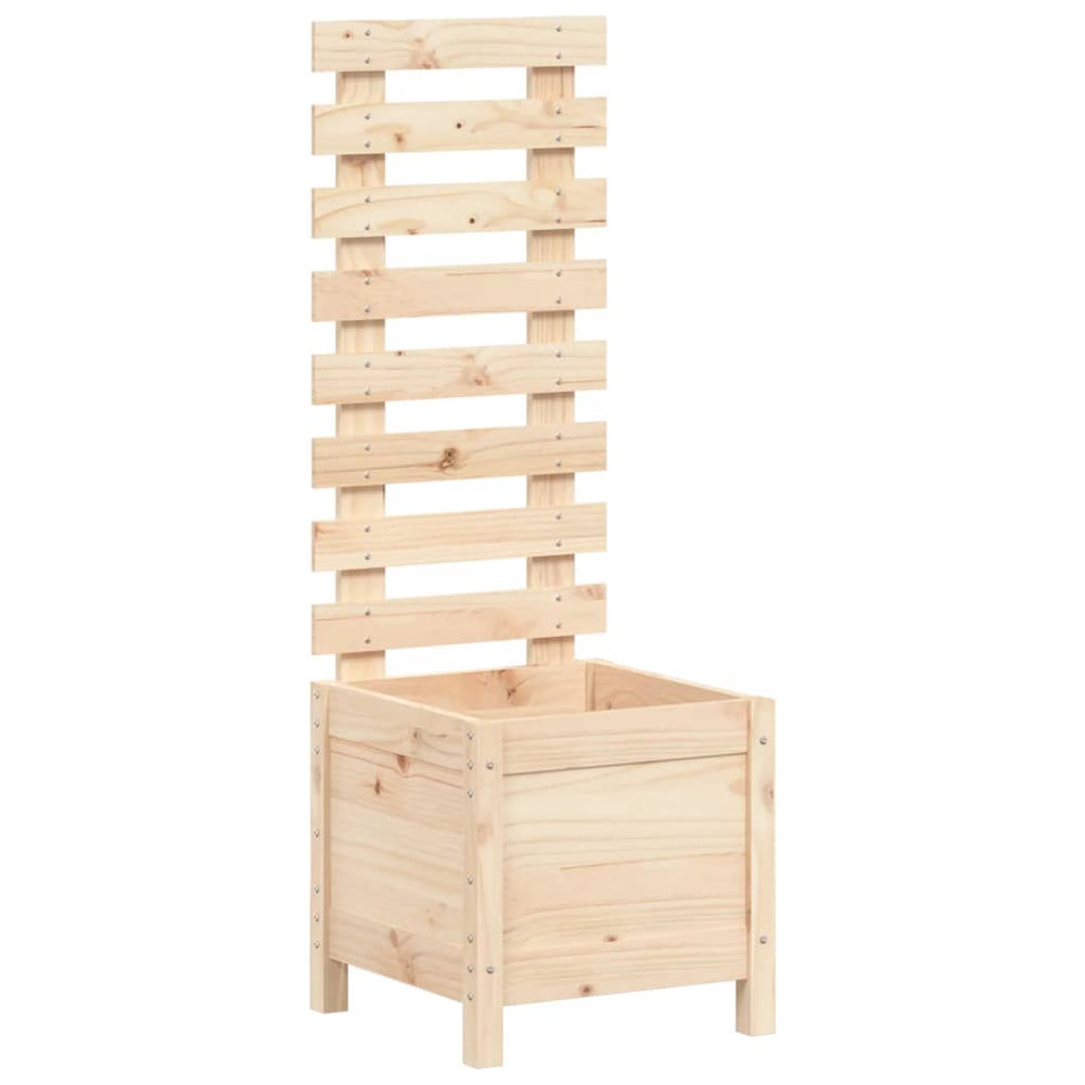 Jardinieră De Grădină Cu Raft, 39X39,5X114 Cm, Lemn Masiv Pin
