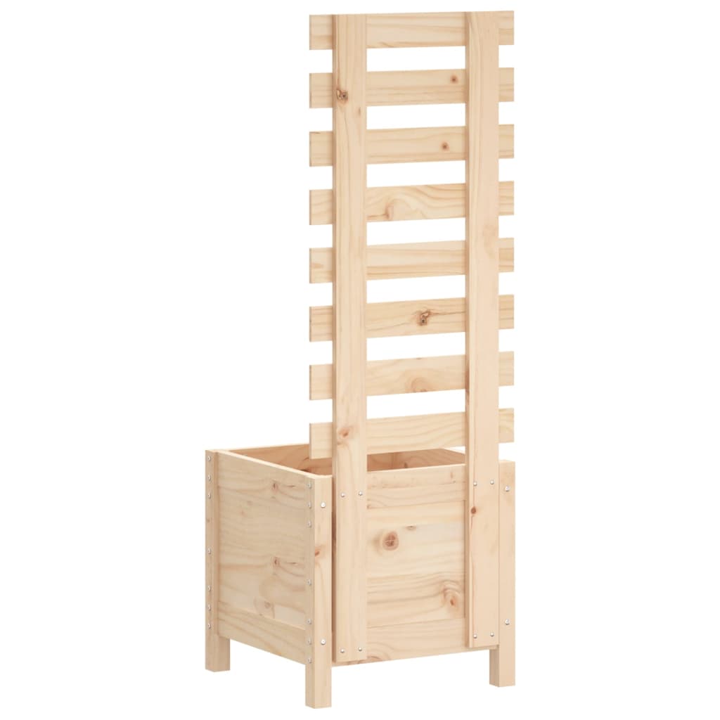 Jardinieră De Grădină Cu Raft, 39X39,5X114 Cm, Lemn Masiv Pin