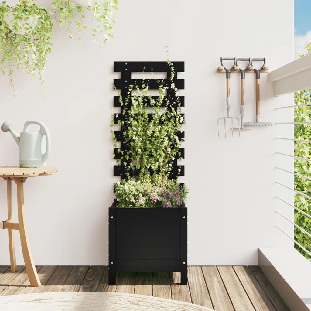 Jardinieră De Grădină Cu Raft, 39X39,5X114 Cm, Lemn Masiv Pin