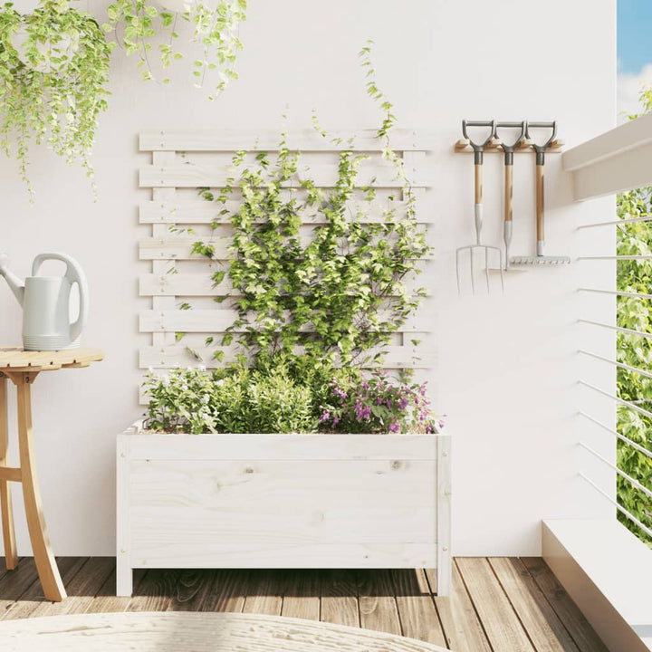 Jardinieră De Grădină Cu Raft, 39X39,5X114 Cm, Lemn Masiv Pin