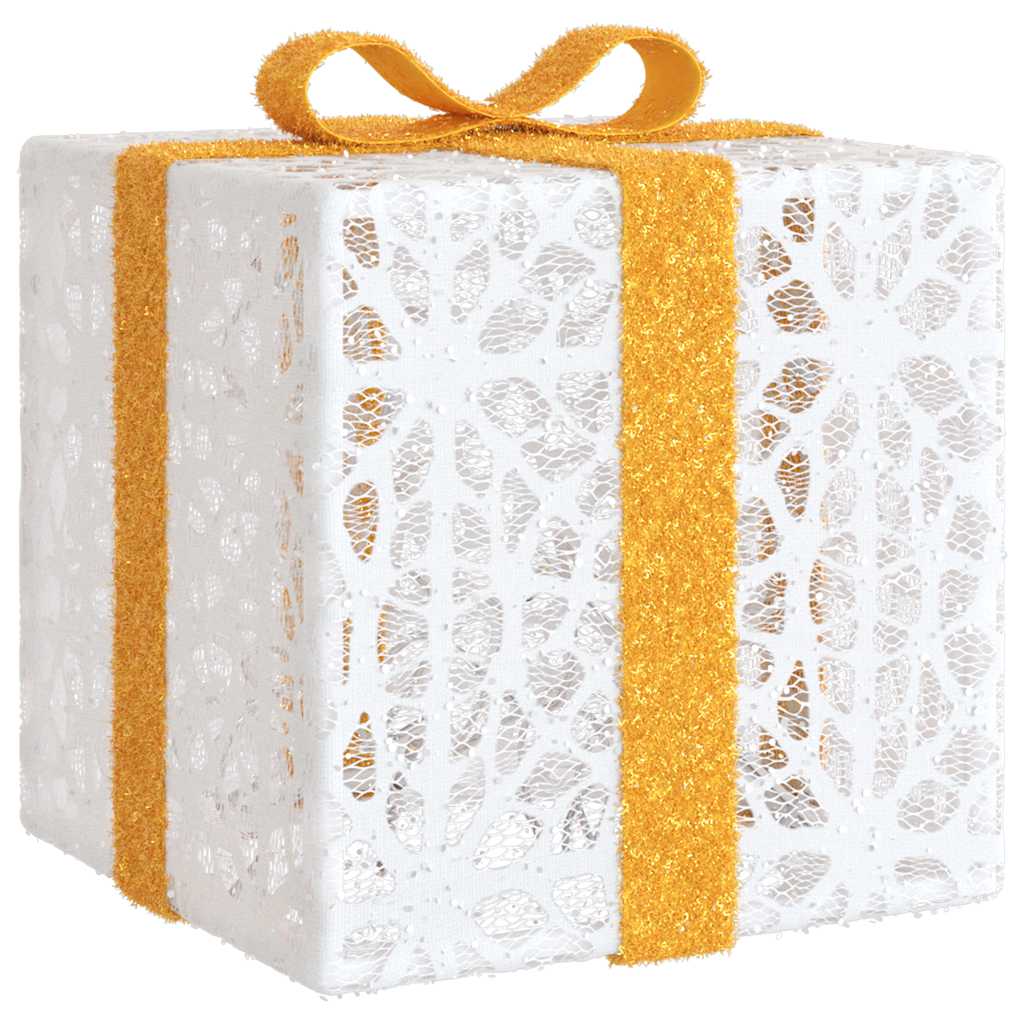 Cutii De Crăciun Iluminate, 3 Buc., 64 Led-Uri, Cald