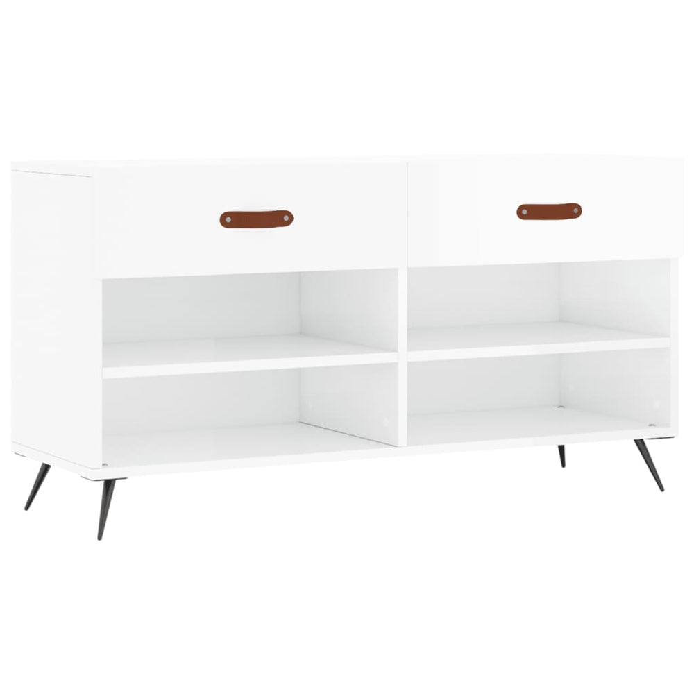 Bancheta Pantofar, Alb Extralucios, 102X35X55 Cm, Lemn Compozit