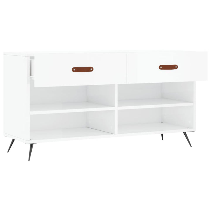 Bancheta Pantofar, Alb Extralucios, 102X35X55 Cm, Lemn Compozit