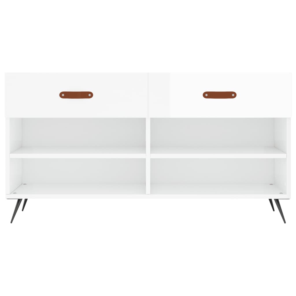Bancheta Pantofar, Alb Extralucios, 102X35X55 Cm, Lemn Compozit