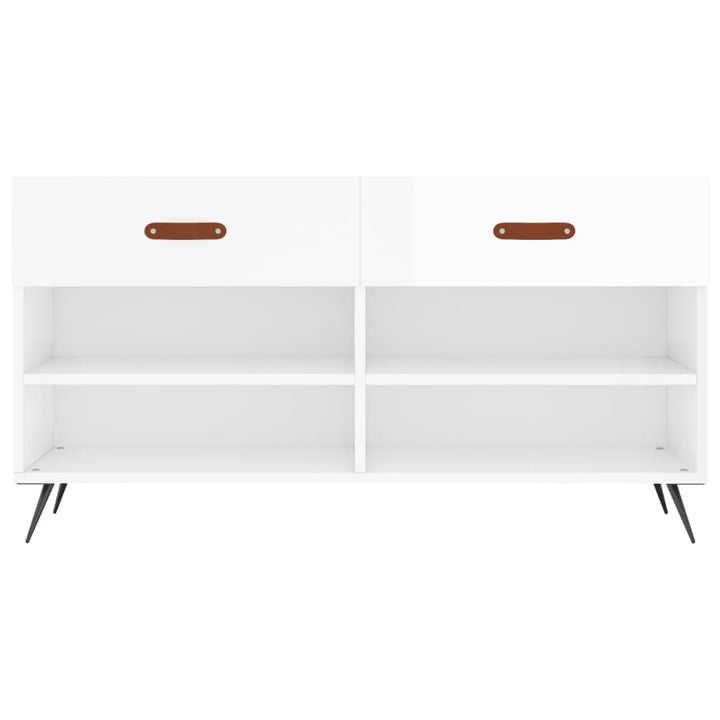 Bancheta Pantofar, Alb Extralucios, 102X35X55 Cm, Lemn Compozit