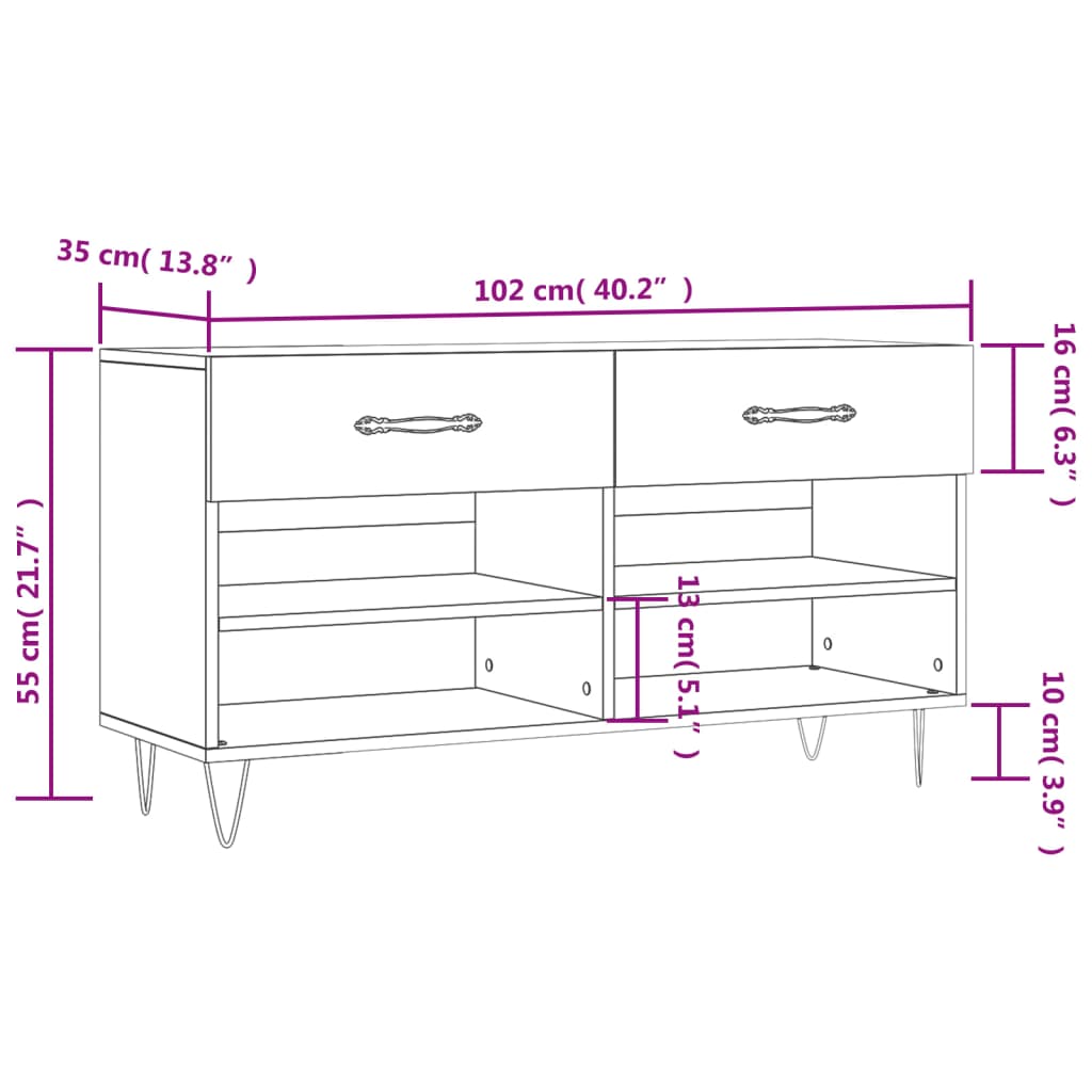 Bancă De Pantofi, , 102X35X55 Cm, Lemn Prelucrat