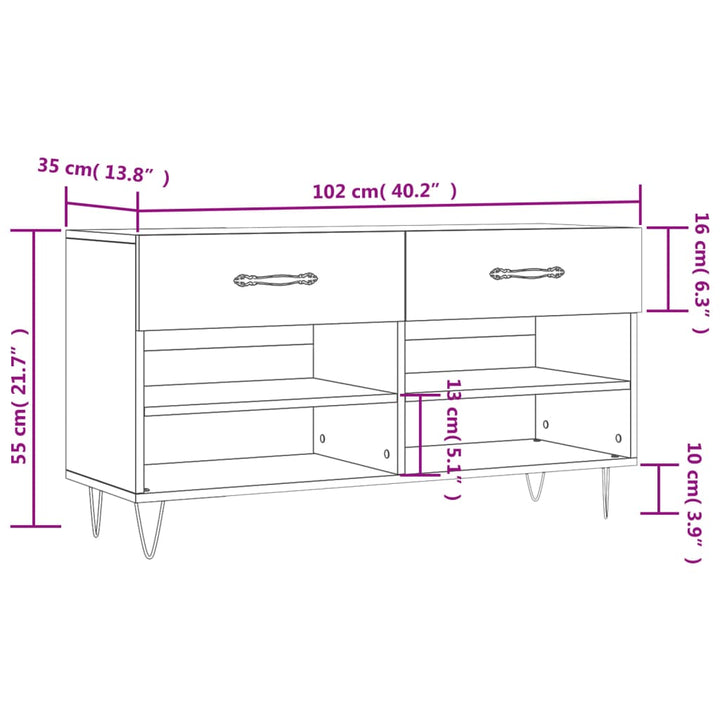 Bancă De Pantofi, , 102X35X55 Cm, Lemn Prelucrat