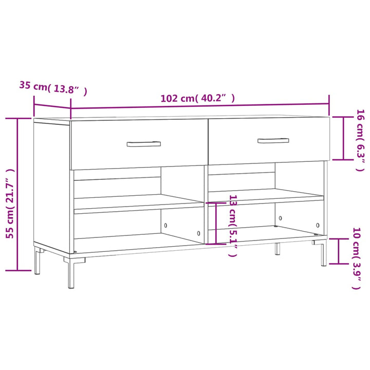 Bancă De Pantofi, , 102X35X55 Cm, Lemn Prelucrat