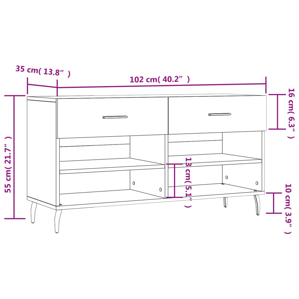 Bancă De Pantofi, , 102X35X55 Cm, Lemn Prelucrat
