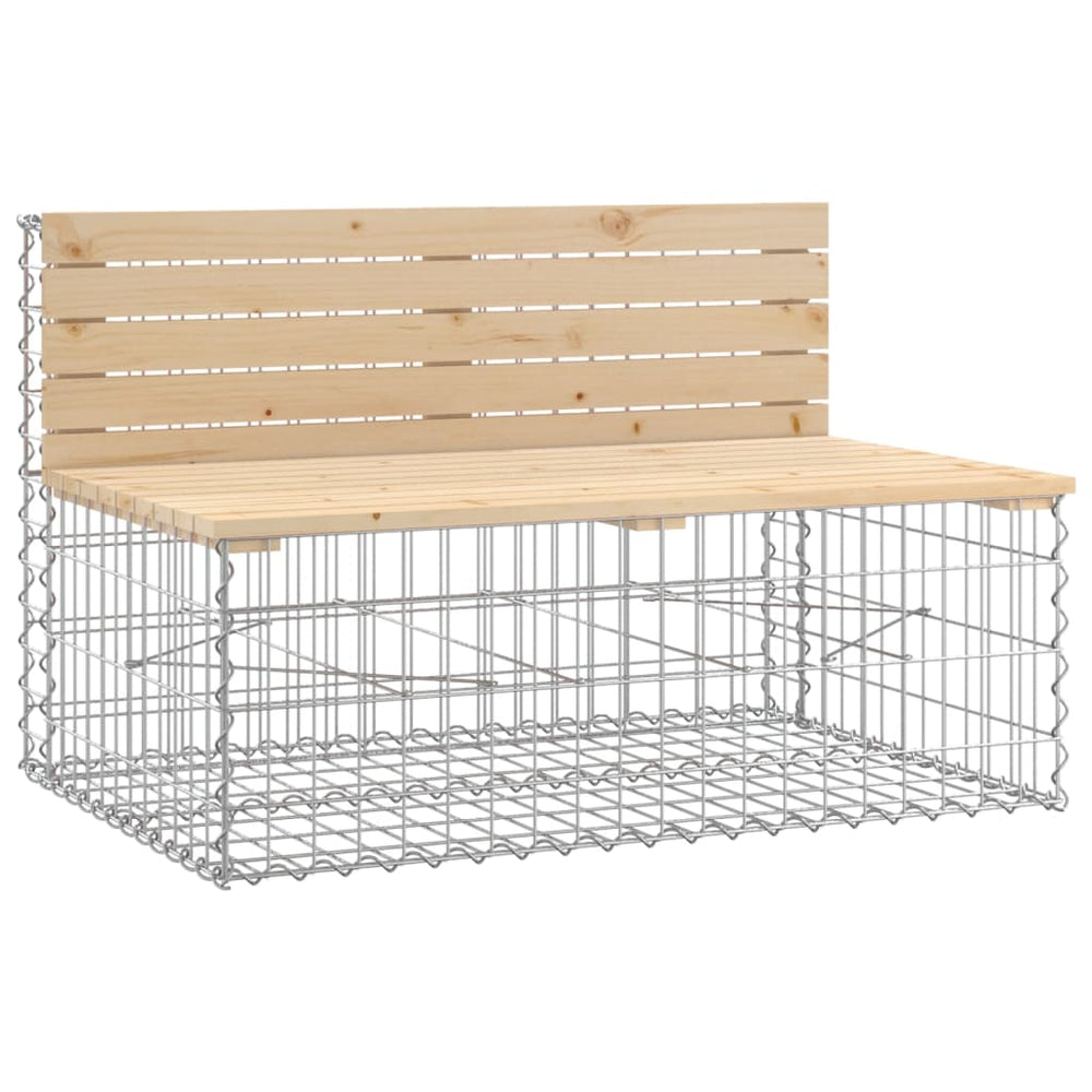 Bancă De Grădină, Design Gabion, 103X70X65Cm, Lemn Masiv De Pin