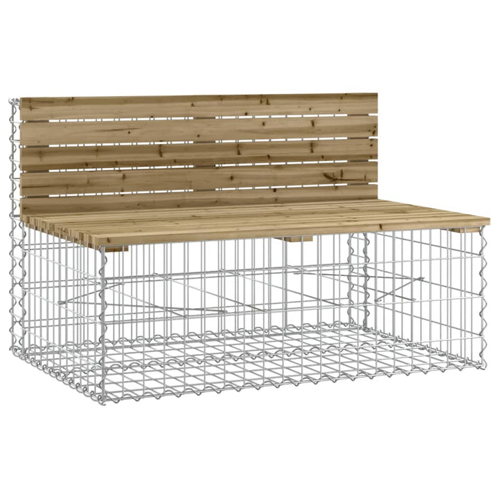 Bancă Grădină Design Gabion, 347X71X65,5 Cm, Lemn Pin Impregnat