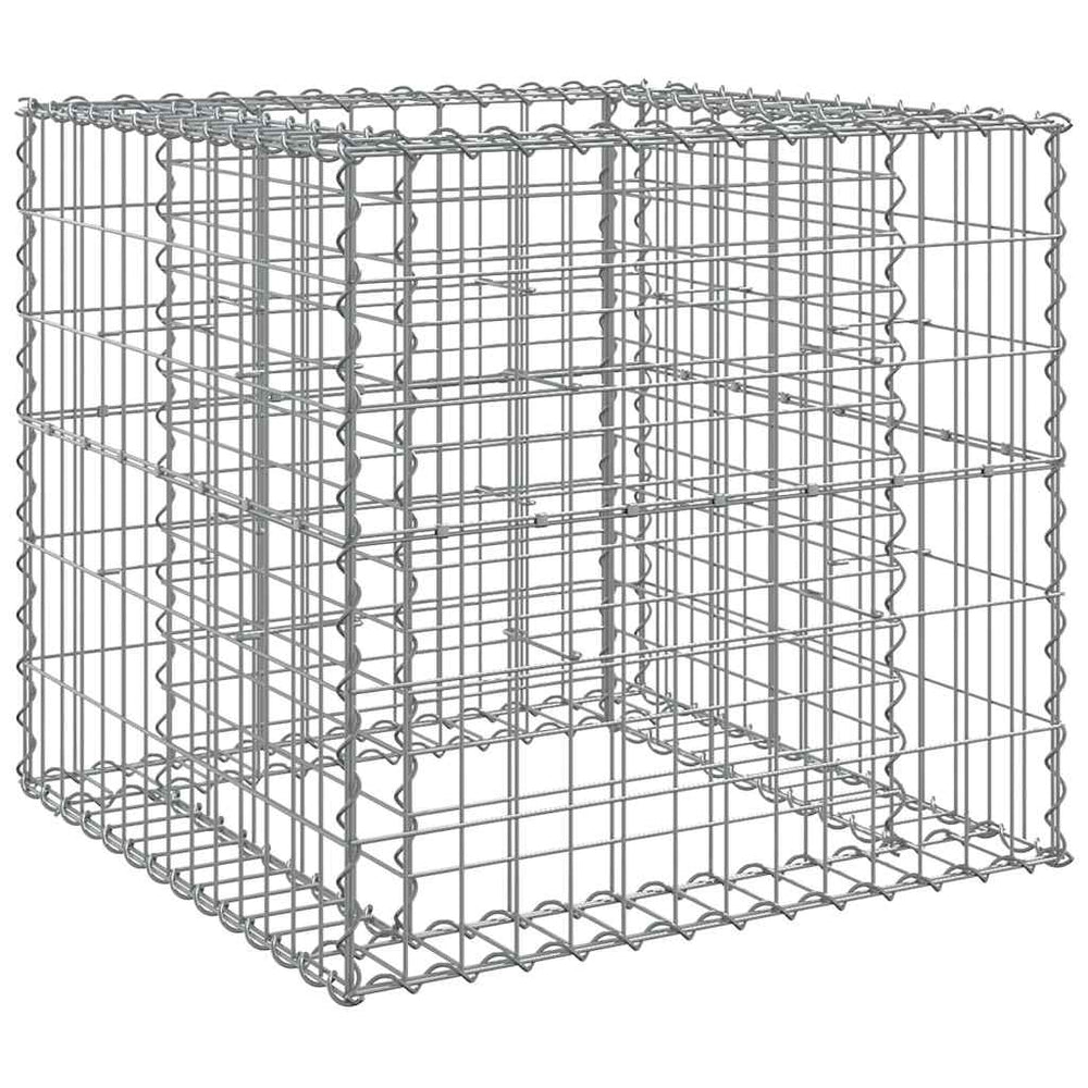 Coș Gabion, Argintiu, 70X70X65 Cm, Fier Galvanizat