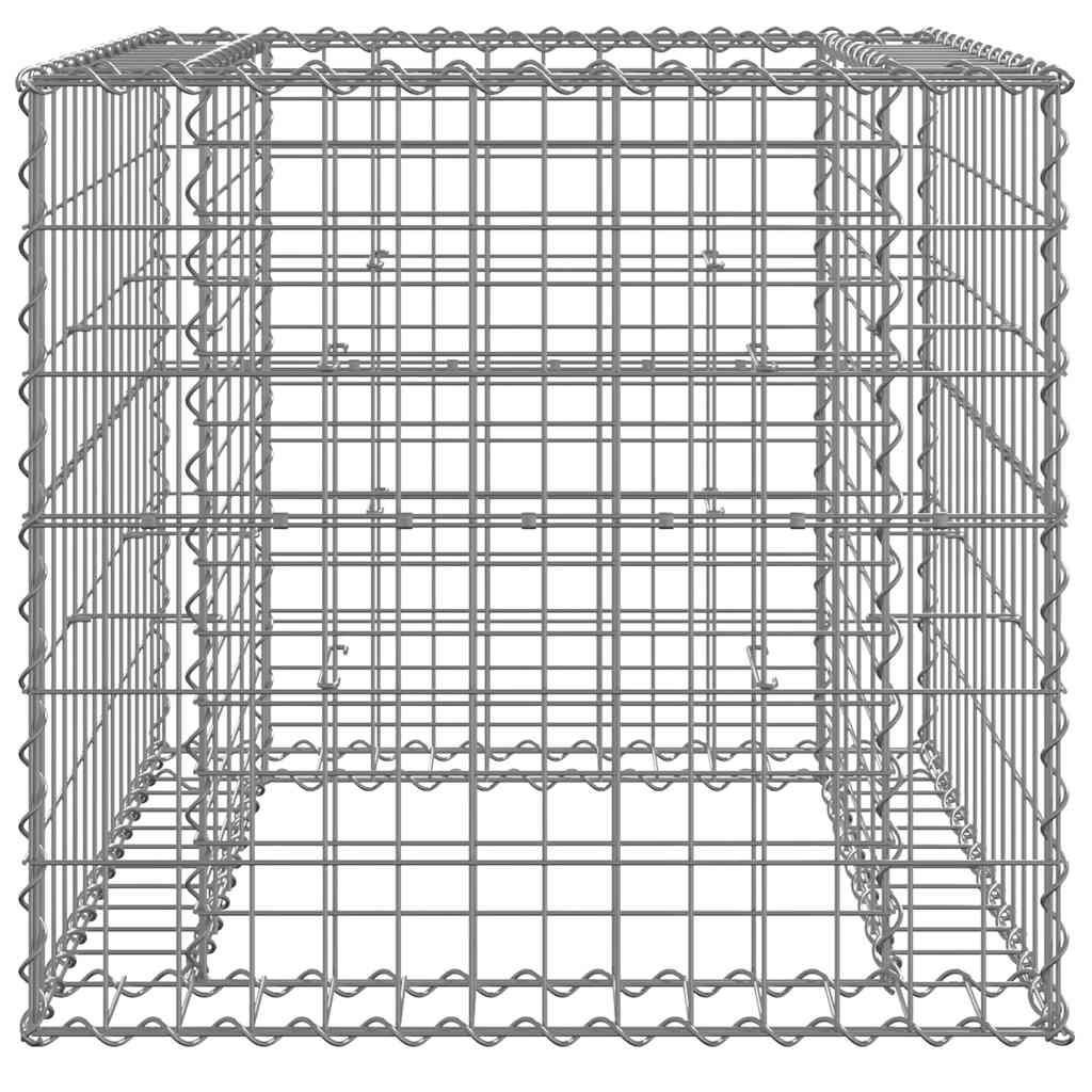 Coș Gabion, Argintiu, 70X70X65 Cm, Fier Galvanizat