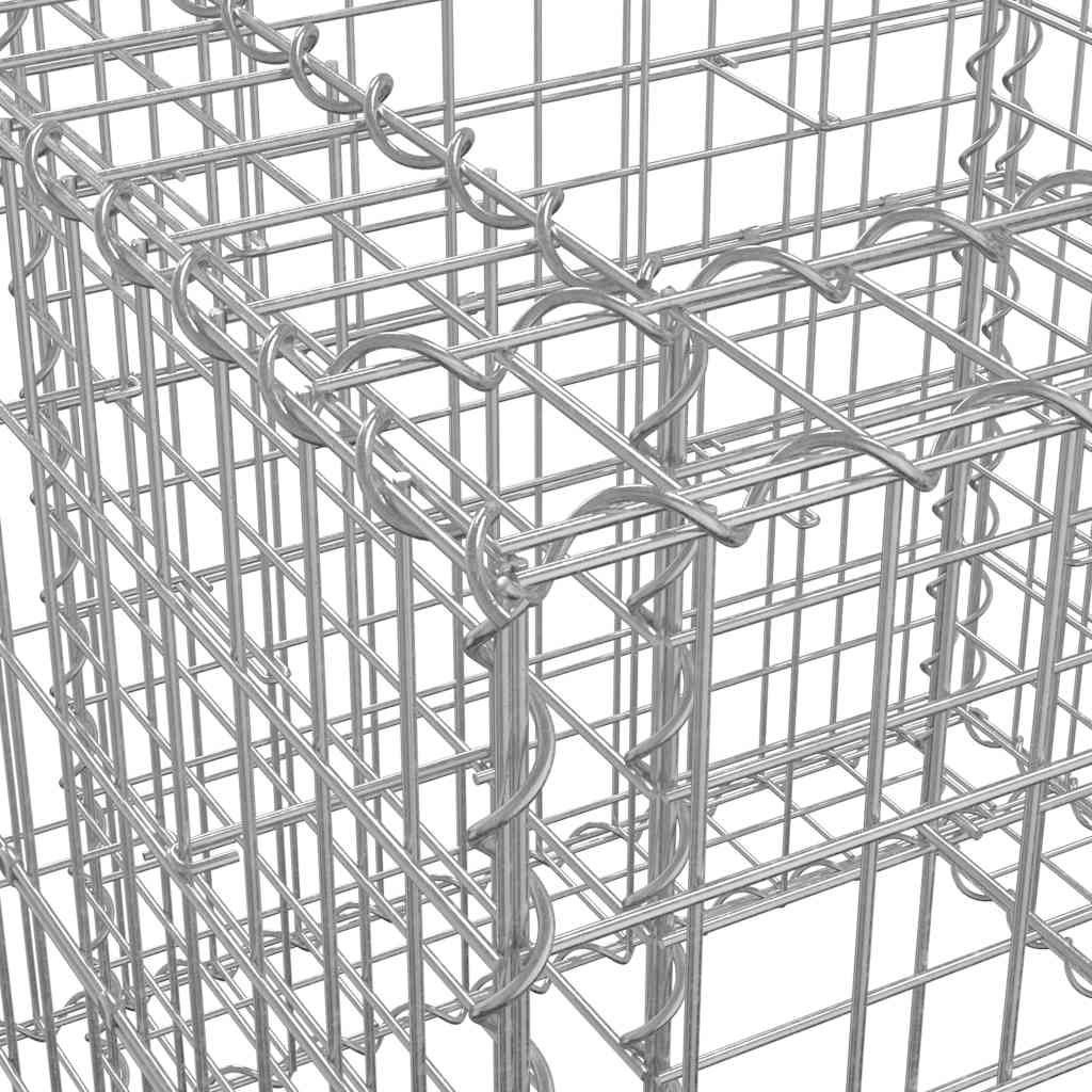 Coș Gabion, Argintiu, 70X70X65 Cm, Fier Galvanizat