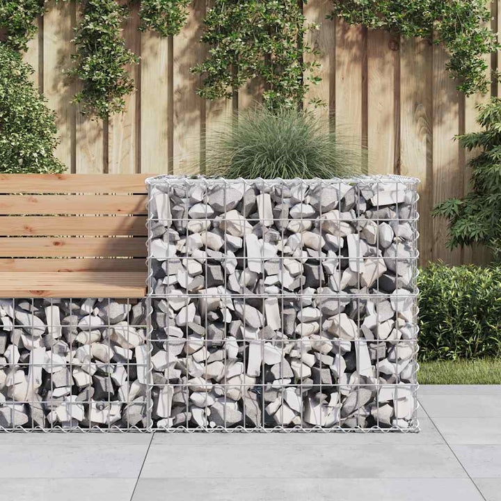 Coș Gabion, Argintiu, 70X70X65 Cm, Fier Galvanizat