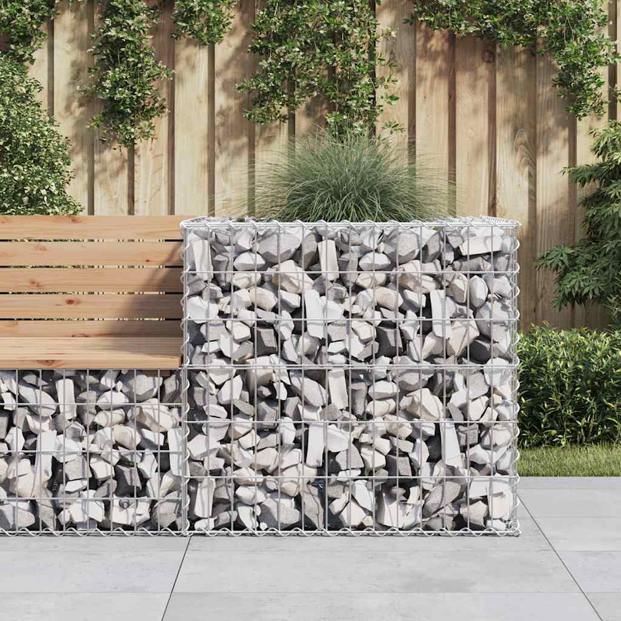 Coș Gabion, Argintiu, 70X70X65 Cm, Fier Galvanizat