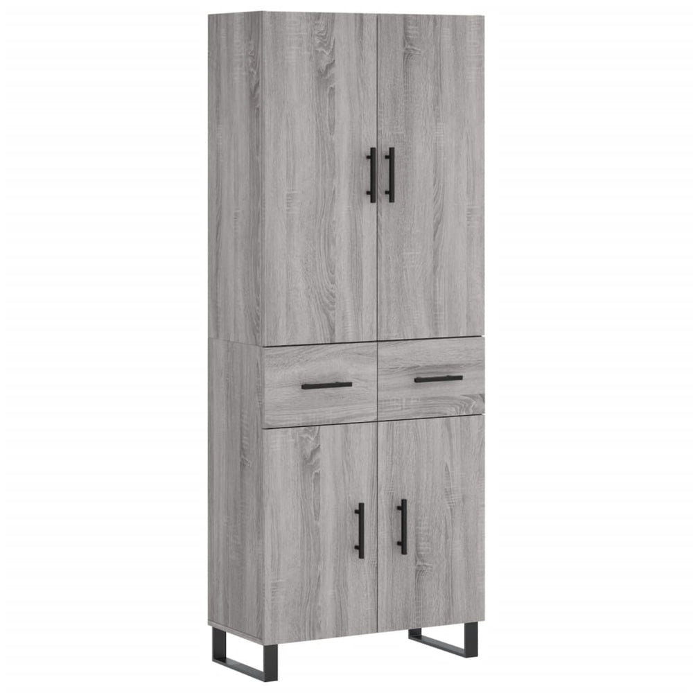 Dulap Înalt, Gri Sonoma, 69,5X34X180 Cm, Lemn Compozit