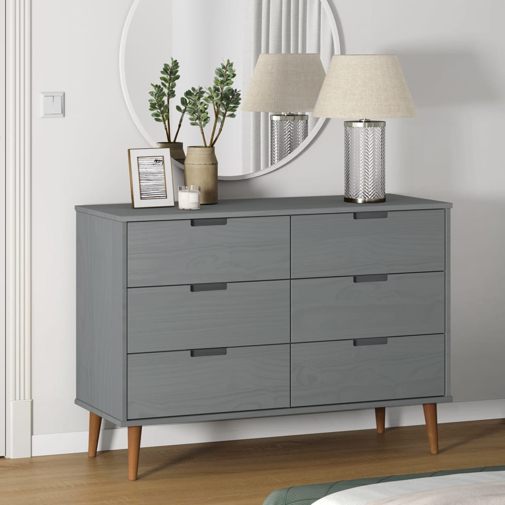 Dulap Cu Sertare „Molde”, , 113X40X80 Cm, Lemn Masiv De Pin