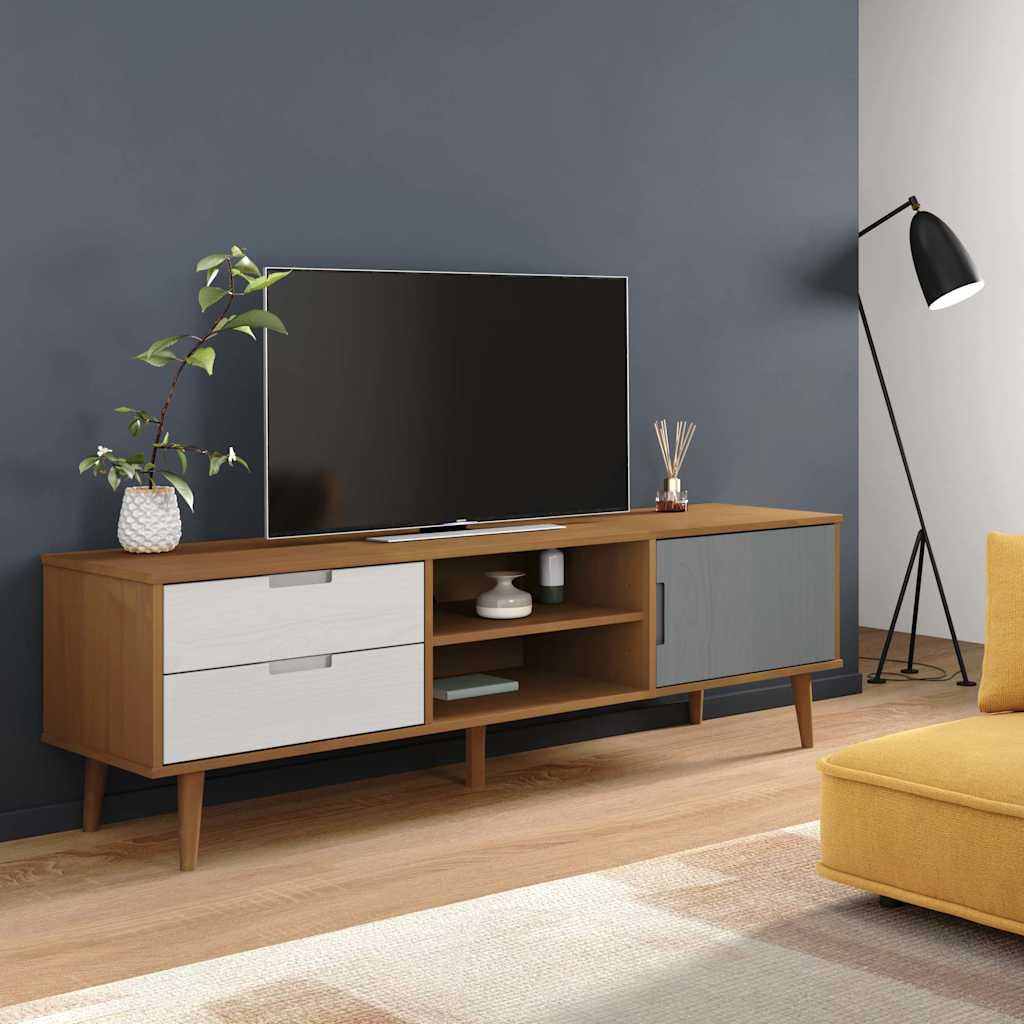 Dulap Tv „Molde” , 158X40X49 Cm, Lemn Masiv De Pin
