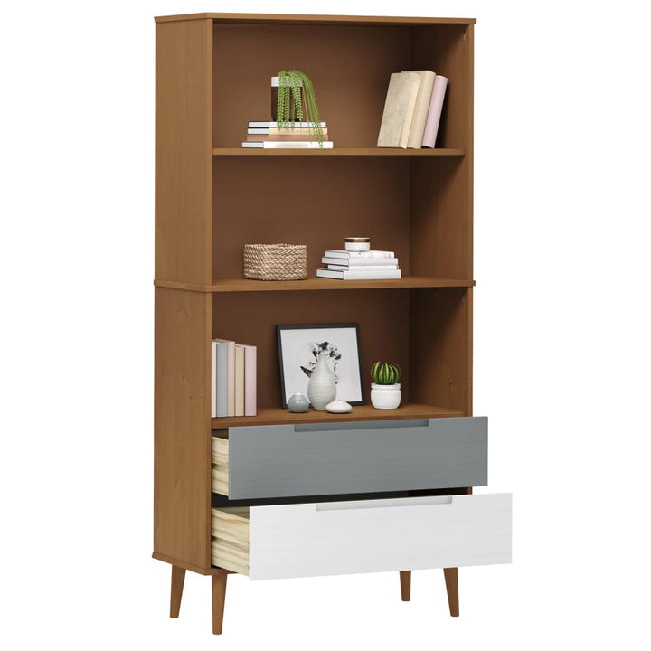 Bibliotecă Molde, , 85X35X170,5 Cm, Lemn Masiv De Pin