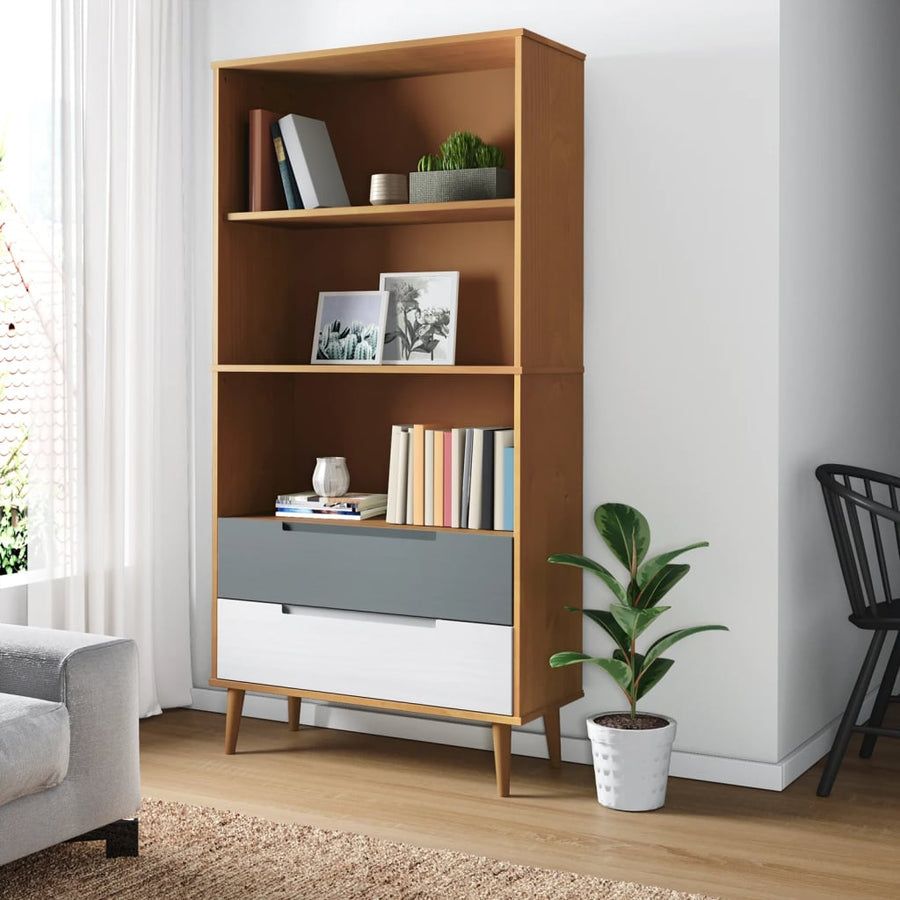 Bibliotecă Molde, , 85X35X170,5 Cm, Lemn Masiv De Pin