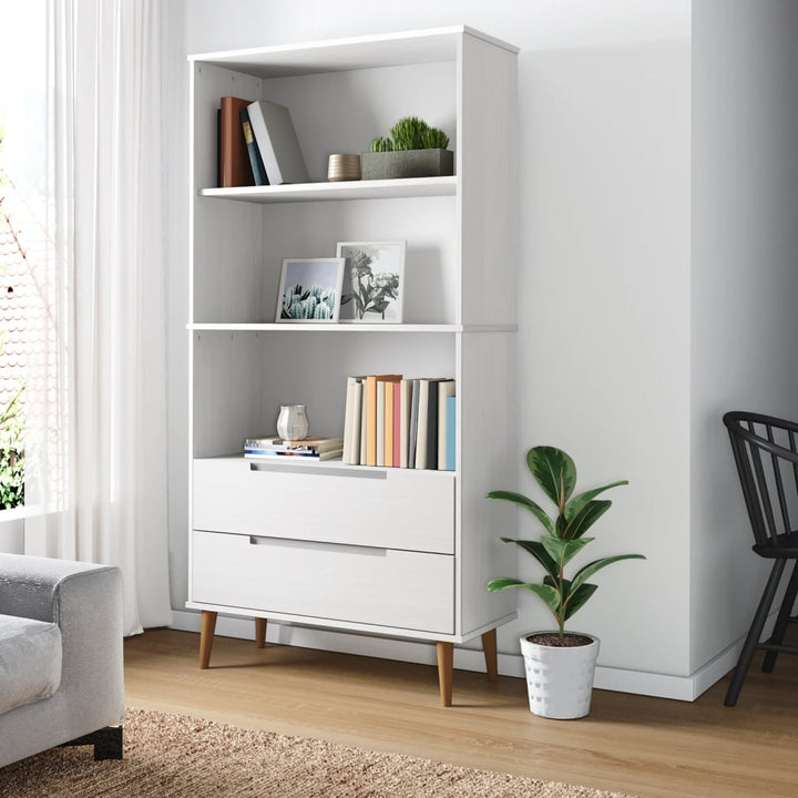 Bibliotecă Molde, , 85X35X170,5 Cm, Lemn Masiv De Pin